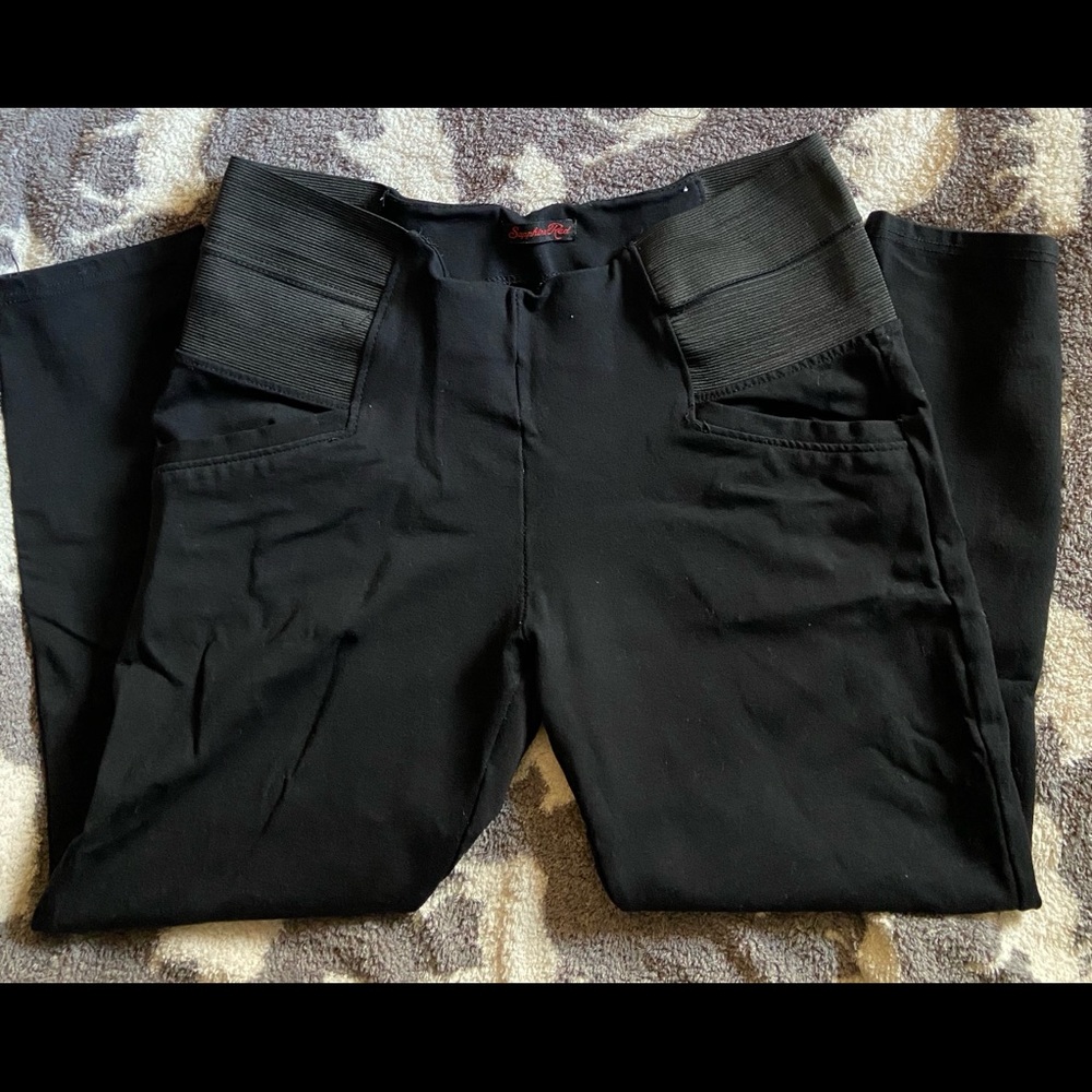 Sapphire Red All Black Slack Leggings